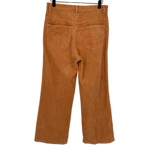 J Brand Joan Crop Corduroy Pants Titian Gold Yellow Wide Leg Winter Casual 28 - Picture 2 of 9